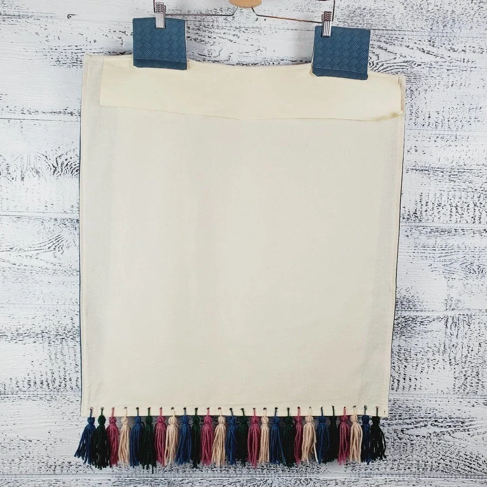 Peace Dove Embroidered Fringe Wall Door Hanging Fabric Blue Decor